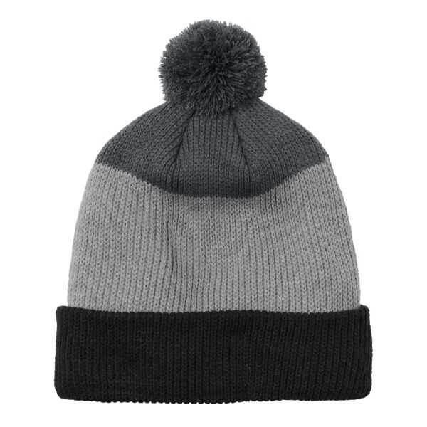 Cozy Striped Pom Beanie Thumbnail