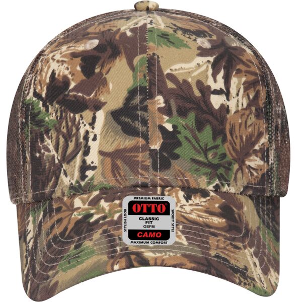 OTTO CAP Camouflage 6 Panel Low Profile Mesh Back Trucker Hat Thumbnail